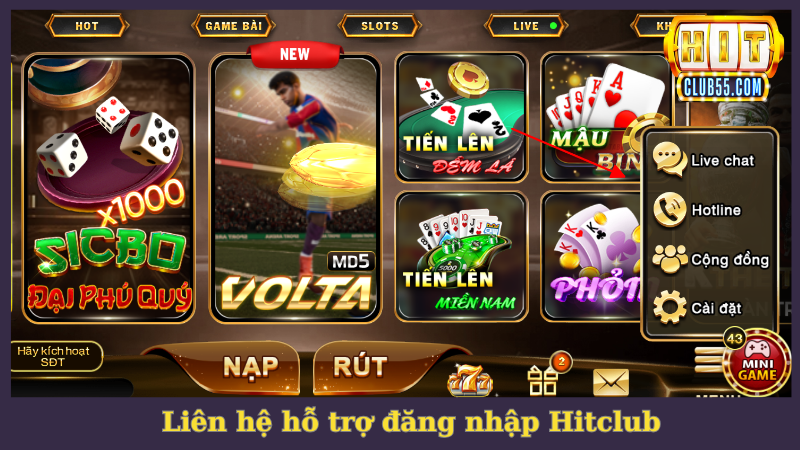 Liên hệ bộ phận hỗ trợ khi đăng nhập Hitclub bị lỗi