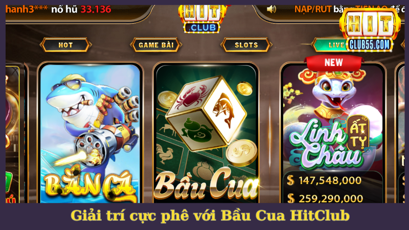 Bầu Cua HitClub đem đến trải nghiệm giải trí cực phê