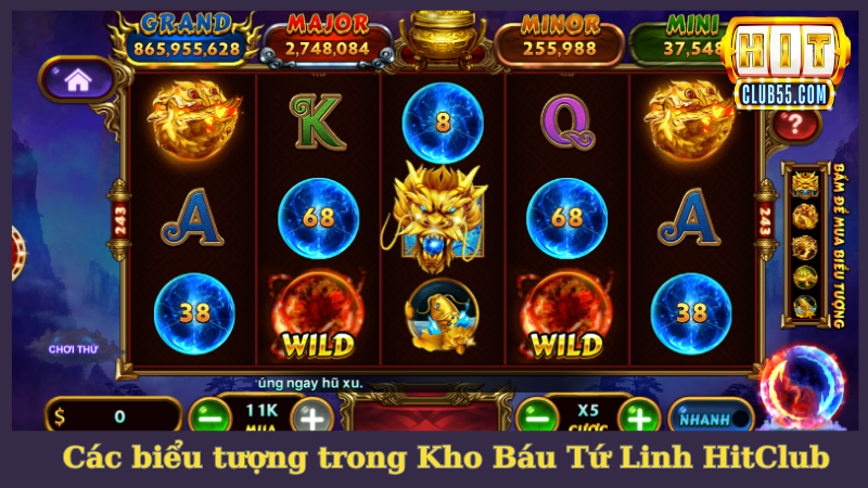 Các biểu tượng đặc biệt trong Kho Báu Tứ Linh HitClub