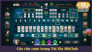 Các cửa cược phổ biến trong game Tài Xỉu HitClub