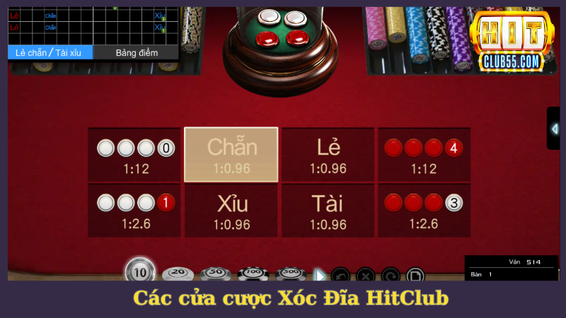Các cửa cược trong game Xóc Đĩa cần nắm rõ