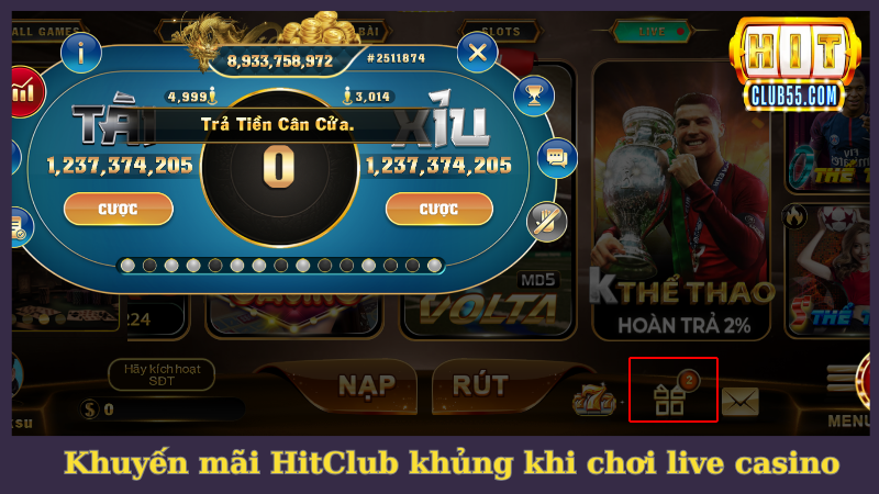 Chơi live casino nhận thưởng cực hấp dẫn tại HitClub
