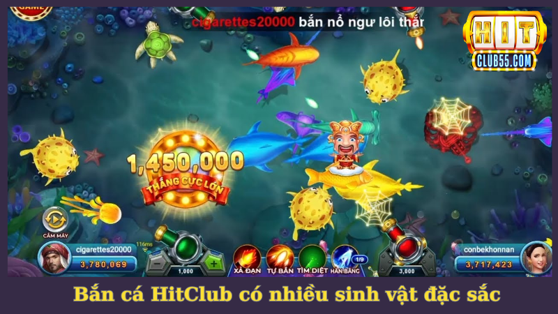 Hệ thống sinh vật phong phú khi tham gia bắn cá tại HitClub