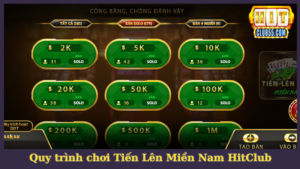 Hướng dẫn thao tác chơi Tiến Lên Miền Nam HitClub