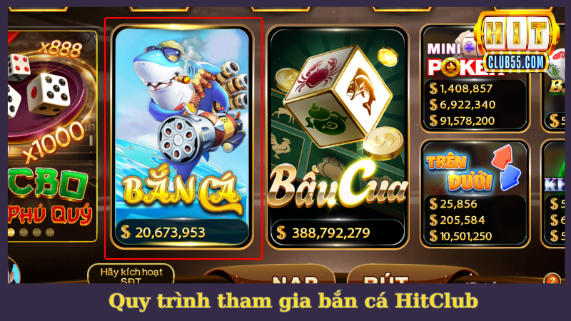Hướng dẫn thao tác chơi bắn cá tại HitClub chi tiết