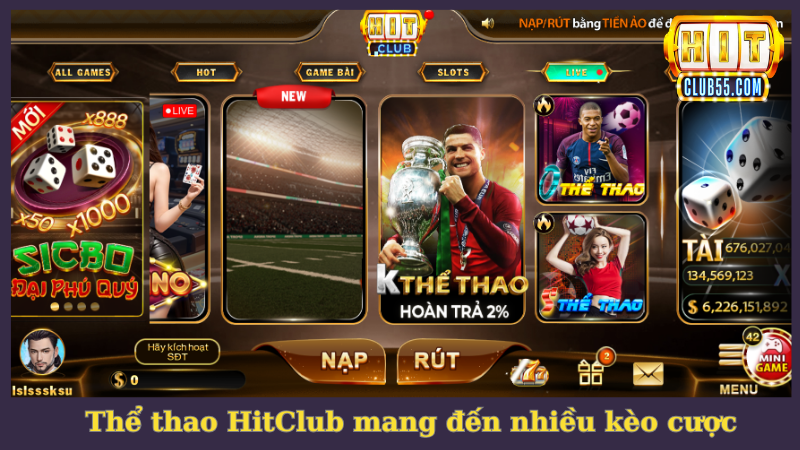 Thể thao HitClub tạo điều kiện chinh chiến nhiều kèo cược đỉnh cao